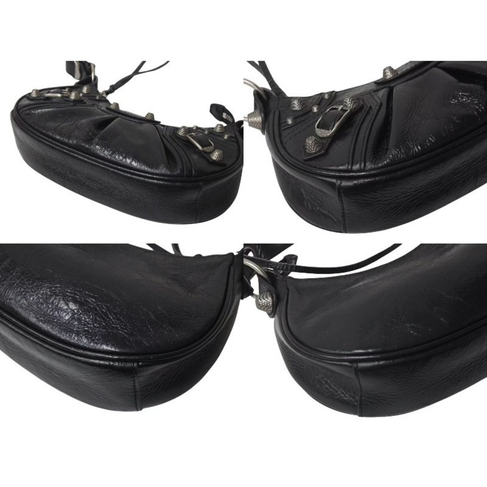 BALENCIAGA LE CAGOLE XS One Shoulder Hobo bag black leather - Picture 8 of 10